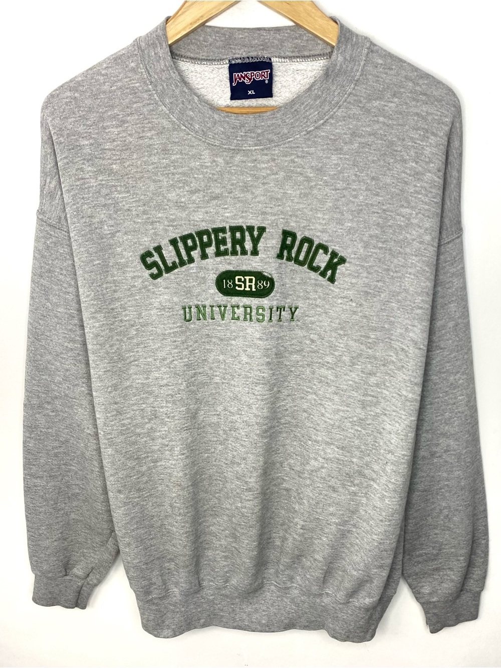 Vintage 90’s Slippery Rock University Gray Crewneck Sweatshirt Made In USA XL